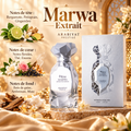 Marwa Extrait – Arabiyat Prestige – notes olfactives avec flacon et boîte