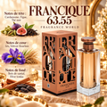 Francique 63.55 – Fragrance World – notes olfactives avec flacon et boîte