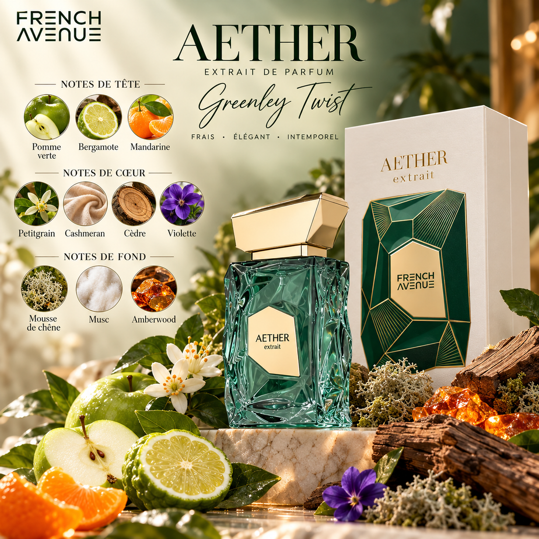 Aether Extrait de French Avenue 100 ml avec notes olfactives