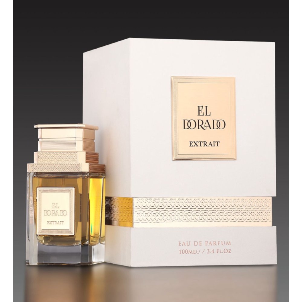 El Dorado Extrait – Fragrance World – vraie photo boîte et flacon 100 ml