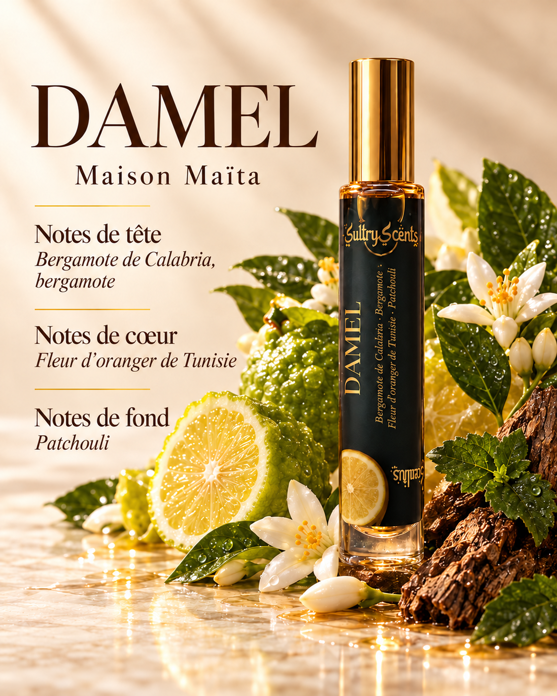 DAMEL - Pure Perfume Oil - Huile Parfumée - Vegan — notes olfactives