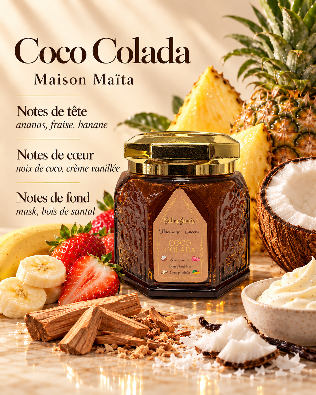 Coco Colada - Thiouraye Encens Incense | Pina colada Sweet Incense — notes olfactives