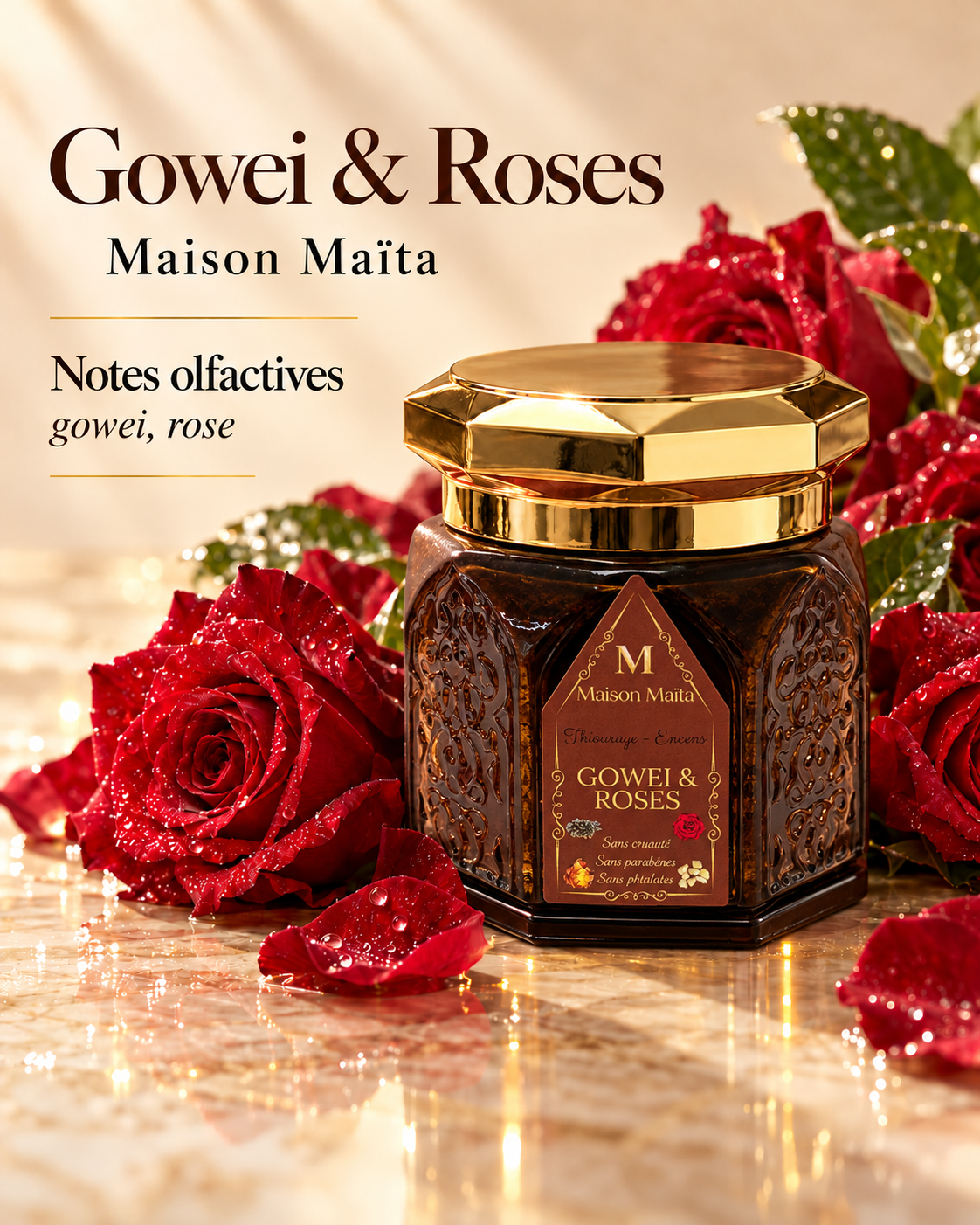 Gowei & Roses - Thiouraye - Encens - Eliminateur d’odeur — notes olfactives