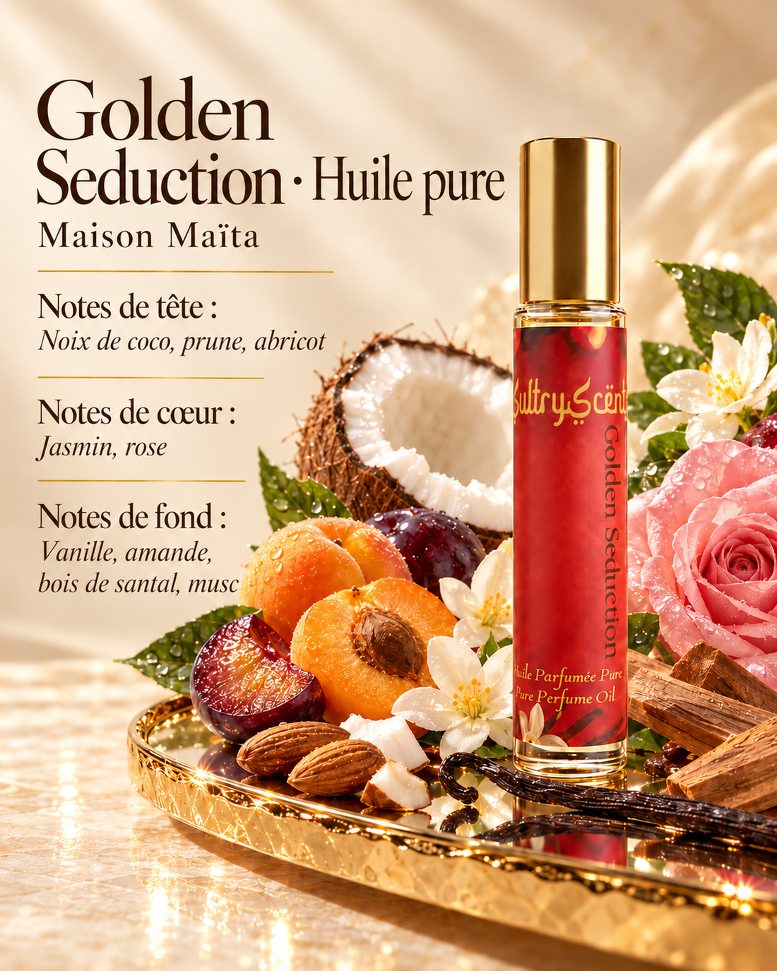 Golden Seduction · Huile pure — notes de tête, de cœur et de fond