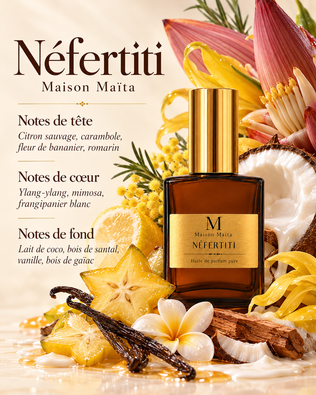 Néfertiti - 30 ml — notes olfactives — Maison Maïta