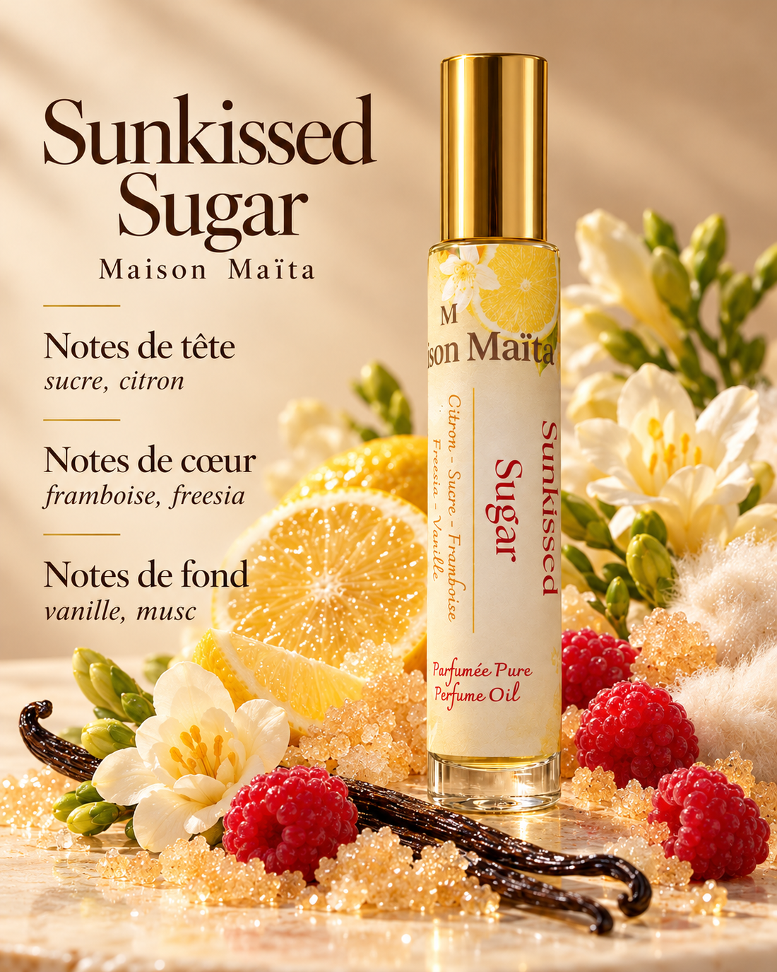 Sunkissed Sugar - 15 ml — notes olfactives — Maison Maïta