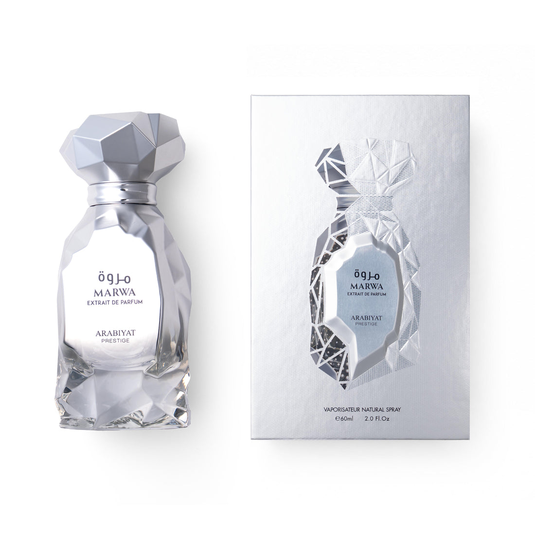 Marwa Extrait – Arabiyat Prestige – notes olfactives avec flacon et boîte