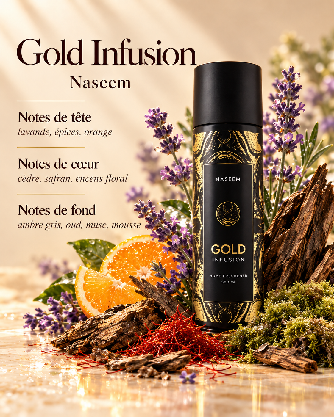 Gold Infusion Room Spray — notes olfactives