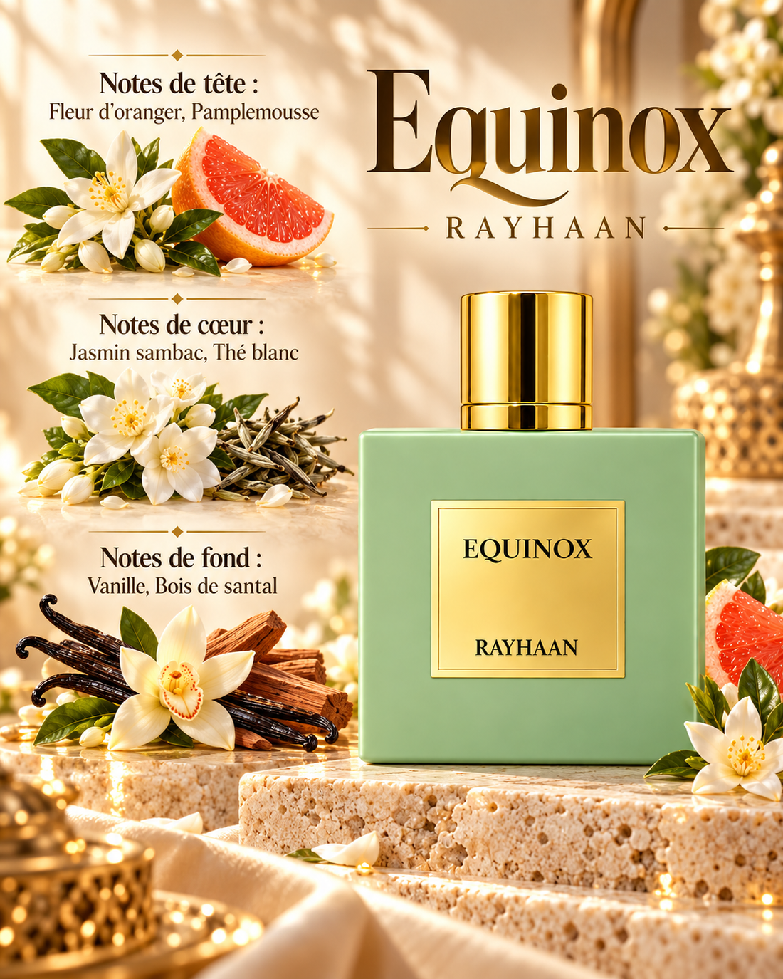 Equinox – Rayhaan | Eau de parfum unisexe – 100 ml — notes olfactives
