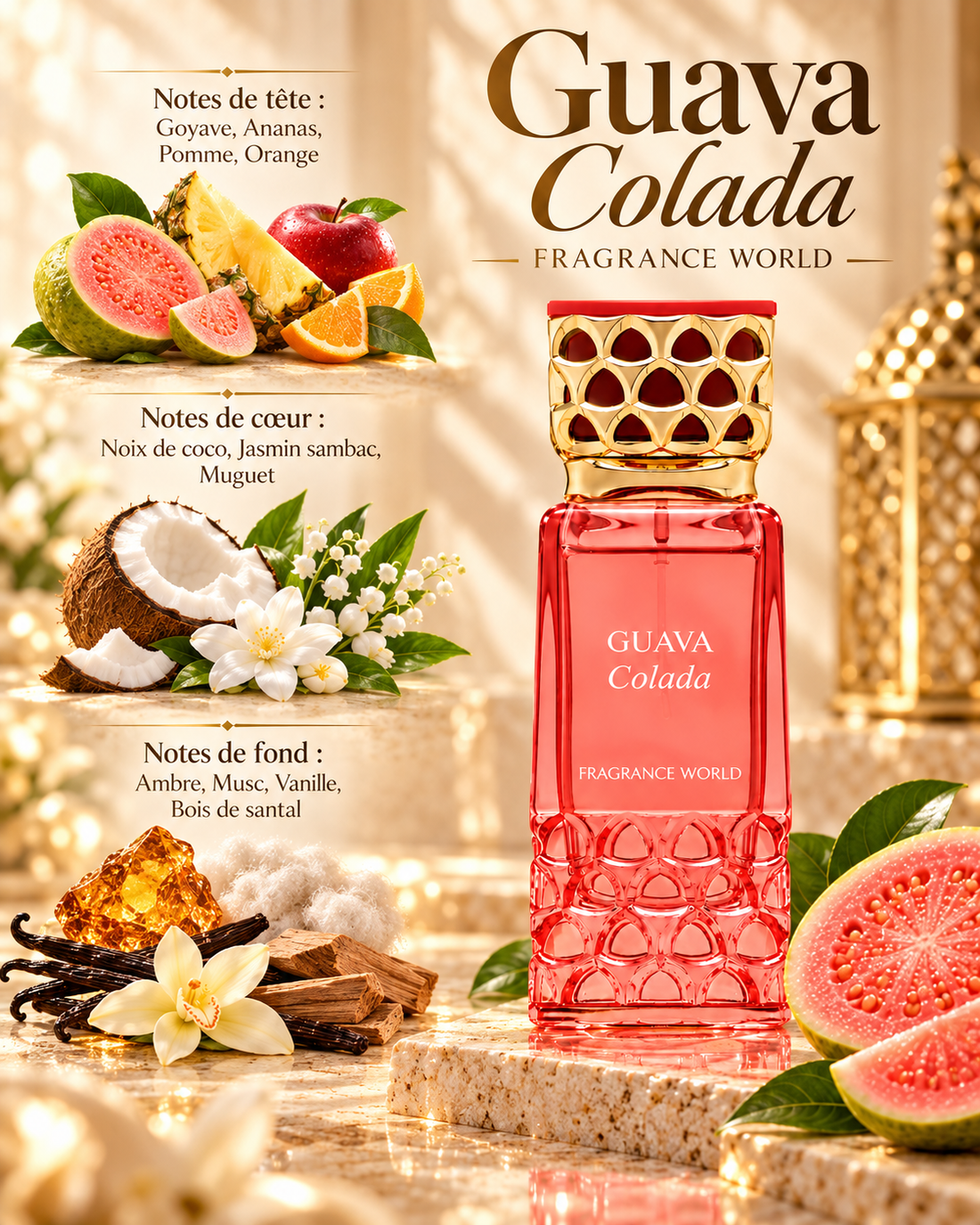 Guava Colada – Fragrance World | Eau de parfum unisexe – 100 ml — notes olfactives