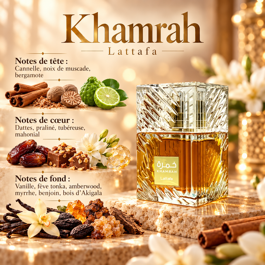 Khamrah — notes de tête, de cœur et de fond