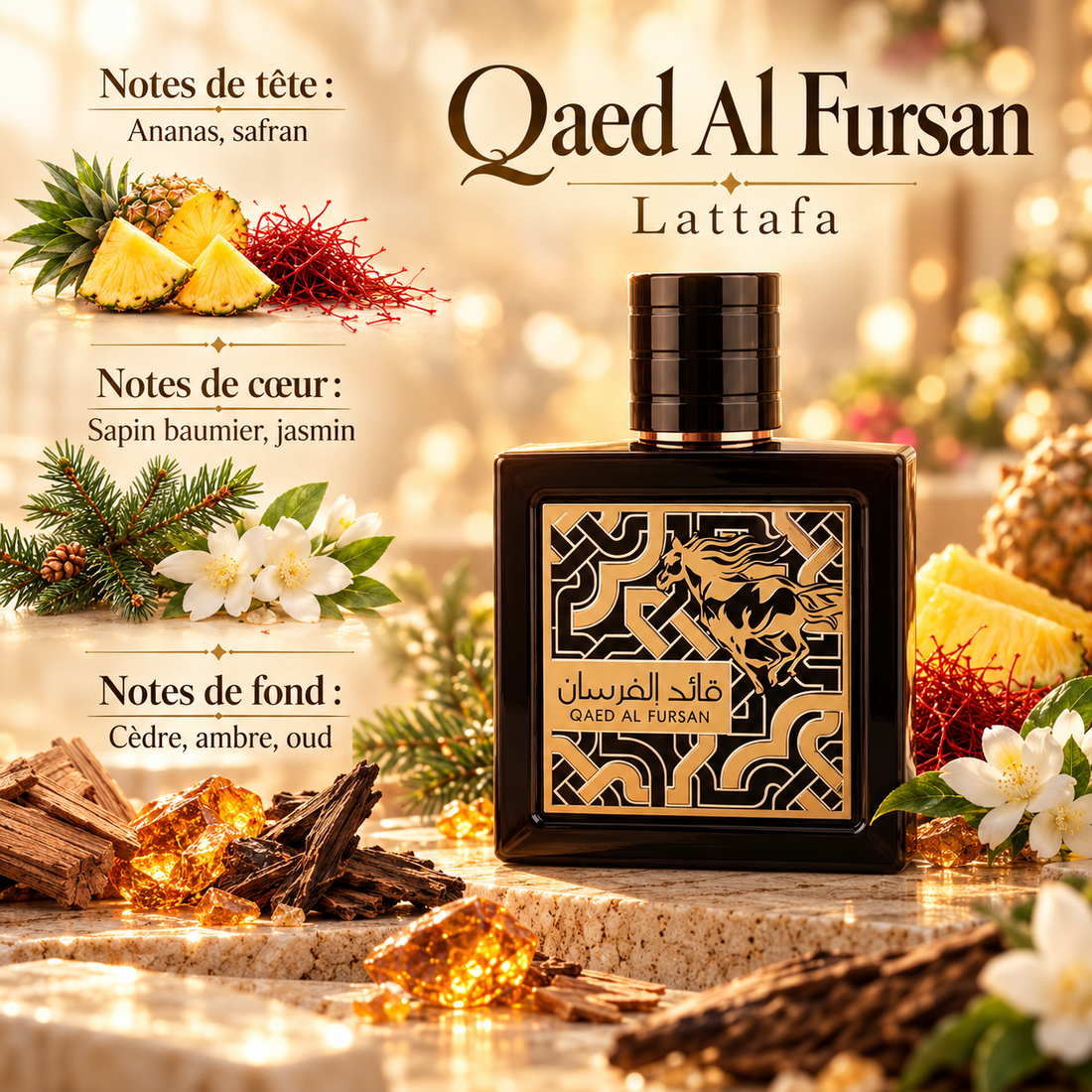 Qaed Al Fursan – notes olfactives