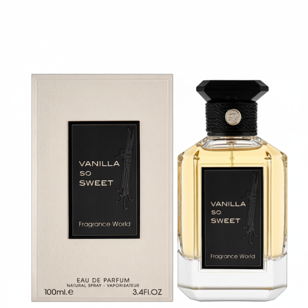 Vanilla So Sweet – Fragrance World – vraie photo boîte et flacon 100 ml